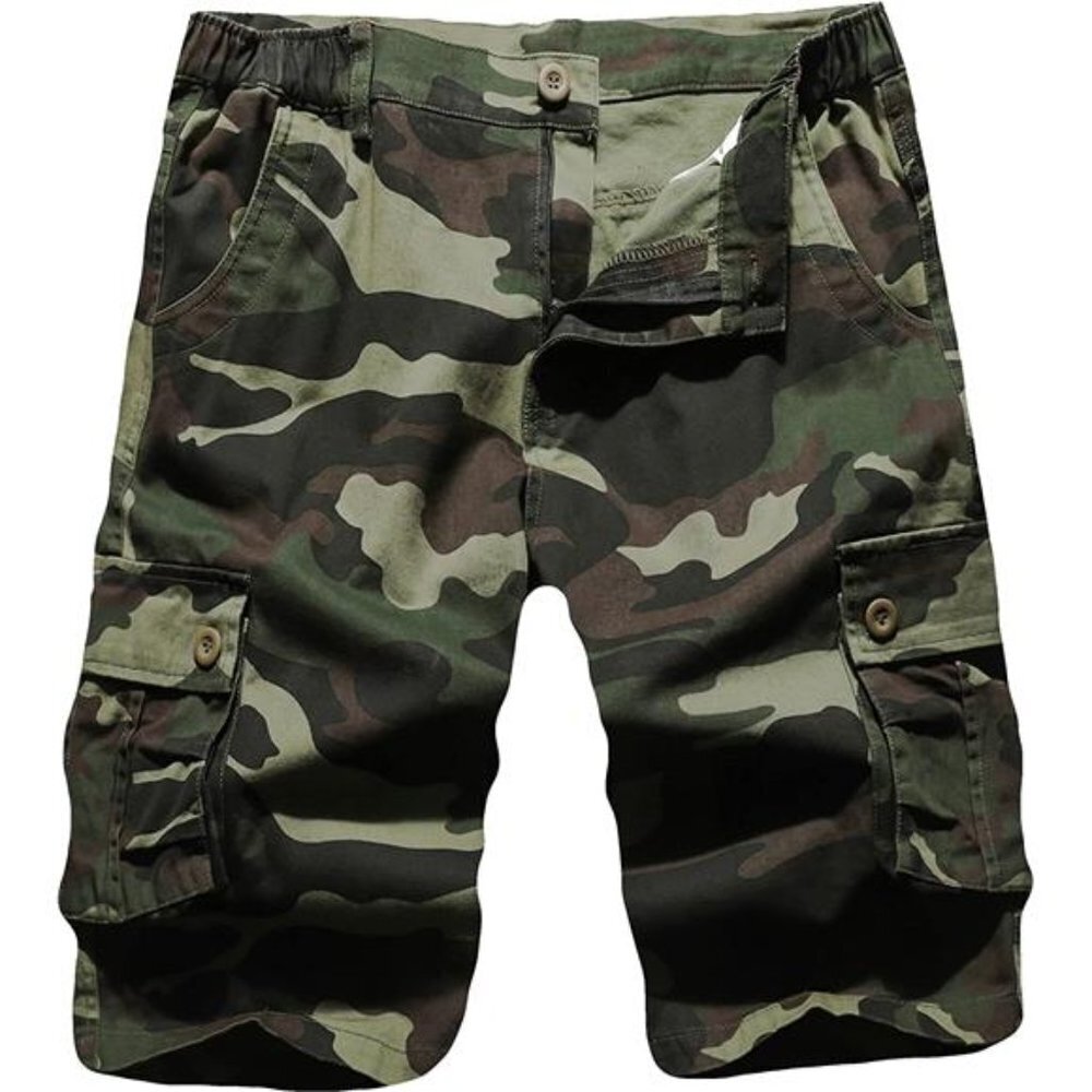 Lightweight Cargo Shorts Men Camo Multi-Pocket Work